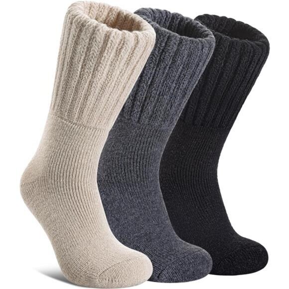 DYW‎ Womens Merino Wool Boot Socks Thermal Thick Winter Warm Cozy Hiking Work - Picture 1 of 7